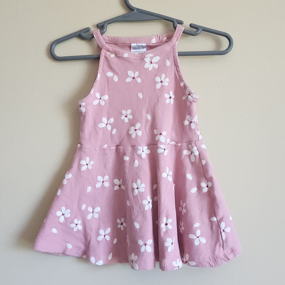 Modern Moments (Gerber) - Toddler Girls Pink Sleeveless Flower Dress Size 12M